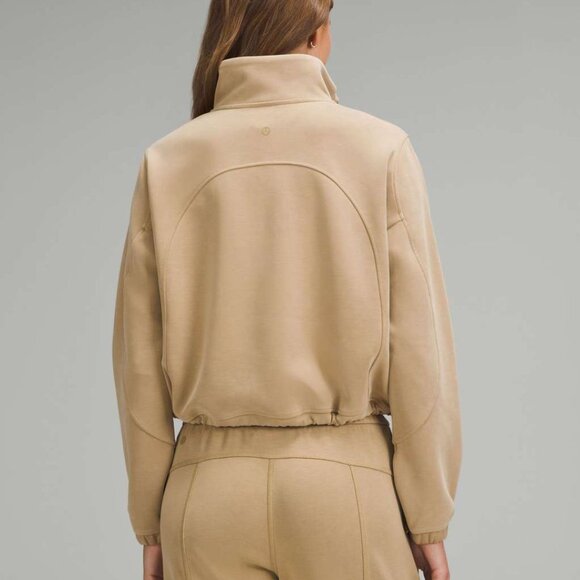 Lululemon Women's US 6 Brushed Softstreme Half Zip Sweatshirt Filbert Tan - Picture 2 of 8
